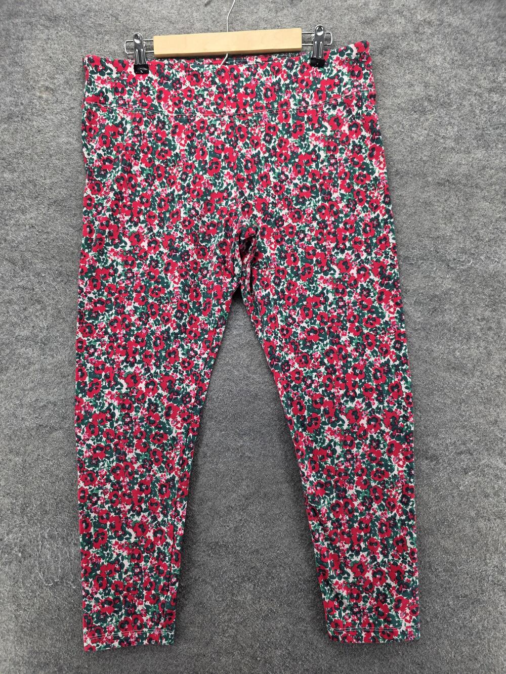 J.CREW Leggings Womens XXL Multicolor Ankle High Rise Floral Cotton Spandex